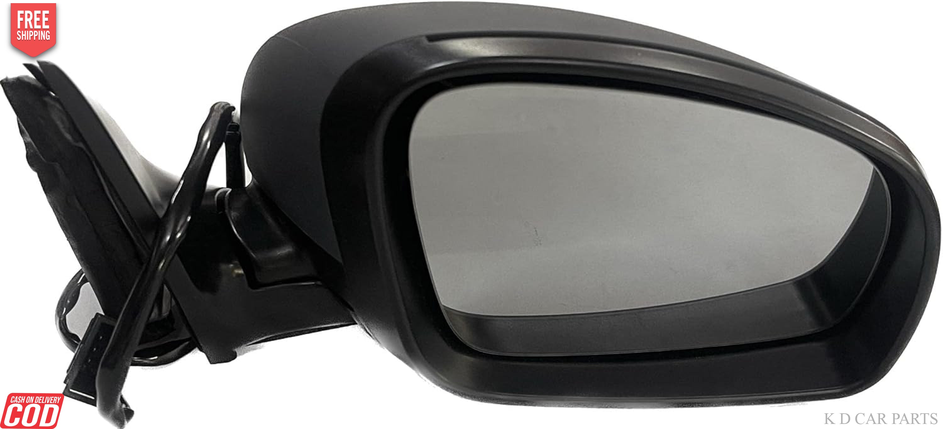 Black KD brand side door mirror for Skoda Fabia motor without indicator.