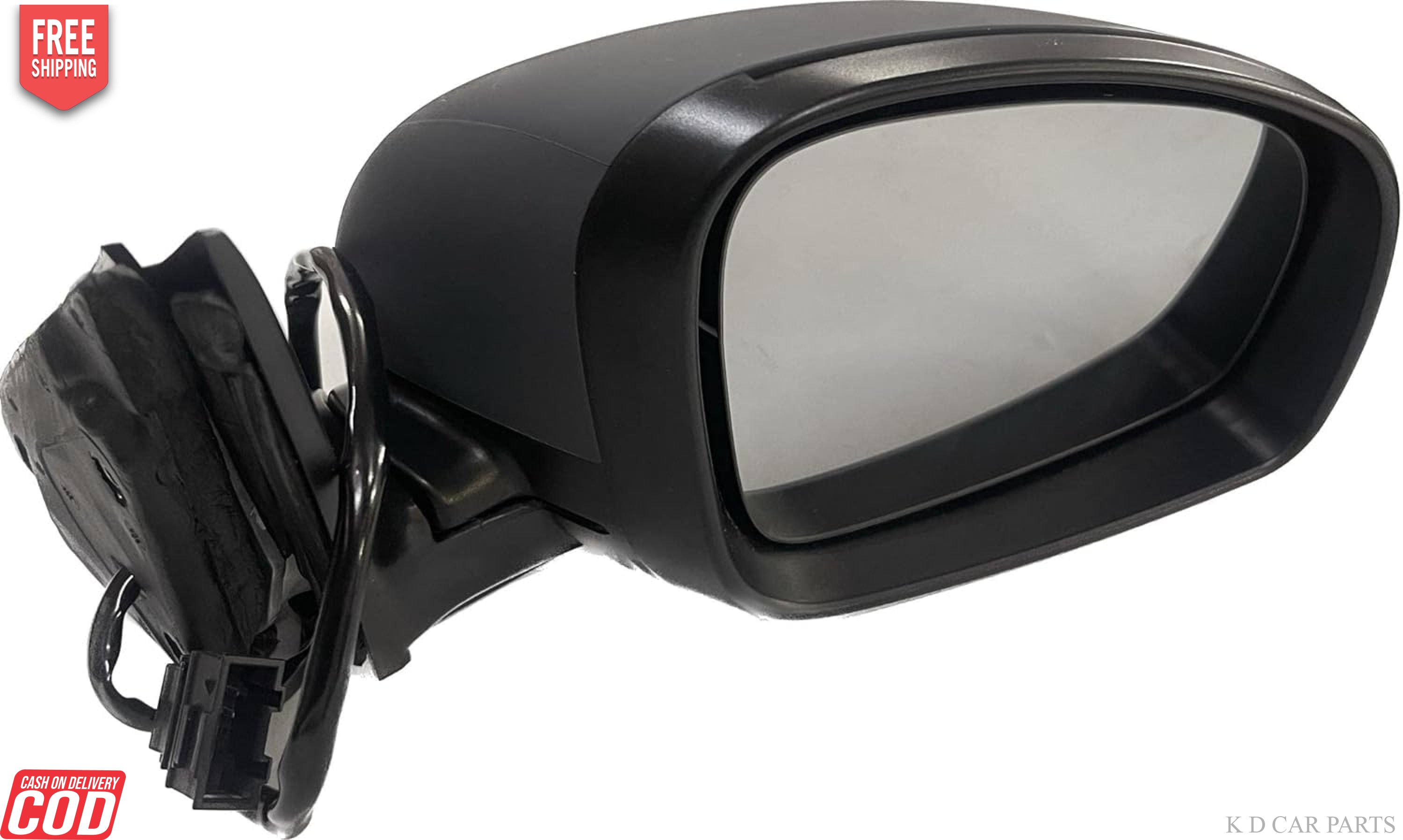 Black KD brand side door mirror for Skoda Fabia motor without indicator.