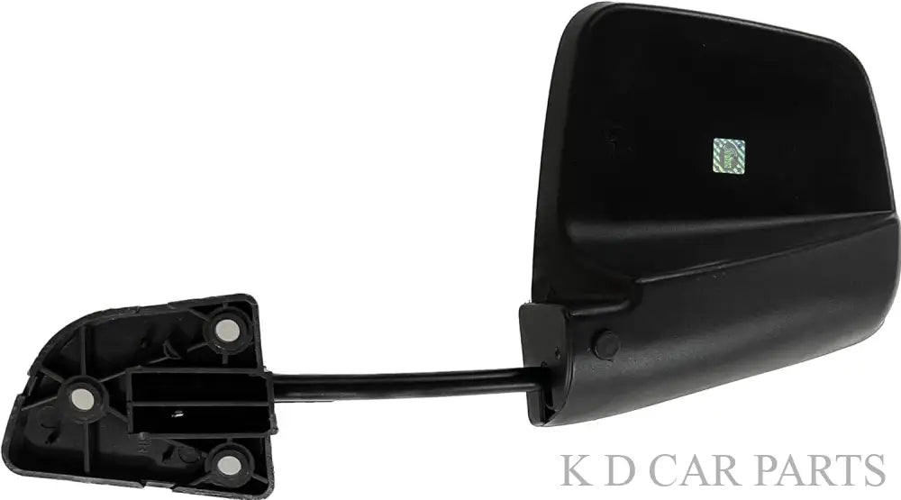 A black, clear convex side rear view door mirror for Tata Ace with a sleek design, featuring a mounting arm for attachment.