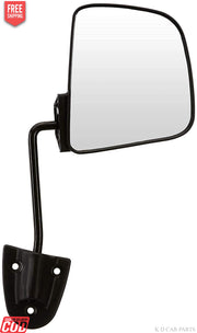 A black, side-mounted door mirror for Tata Ace Type 3 with a convex mirror plate.