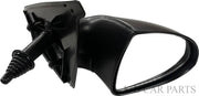 Black, clear, adjustable side mirror for Tata Indigo/Indica vehicles without chrome.