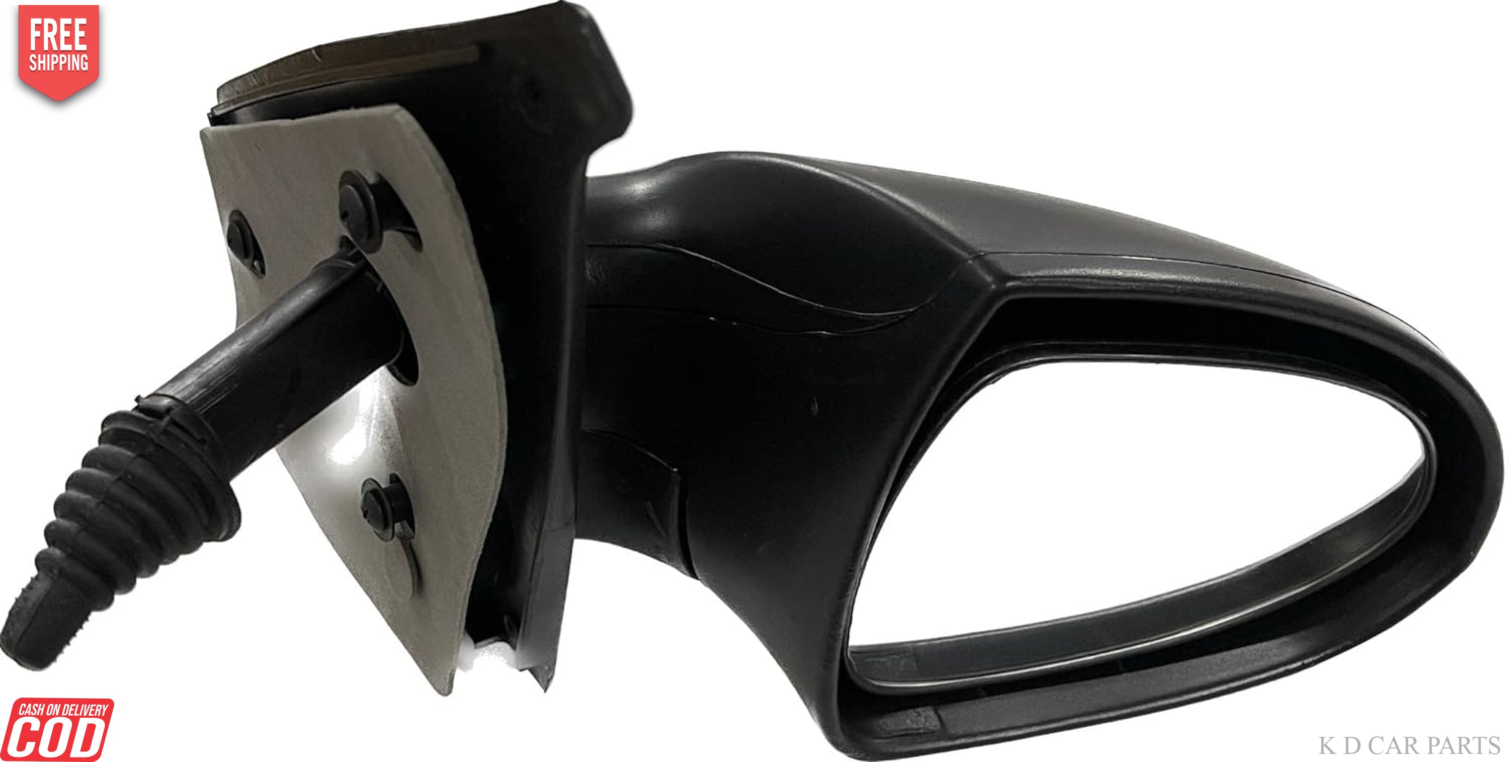 A black, chrome-adjustable side door mirror for a Tata Indigo/Indica vehicle.