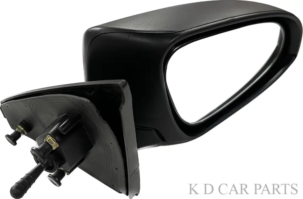 Manual adjustable side door mirror for Toyota Etios/Liva, black in color, with visible mounting points and wiring.
