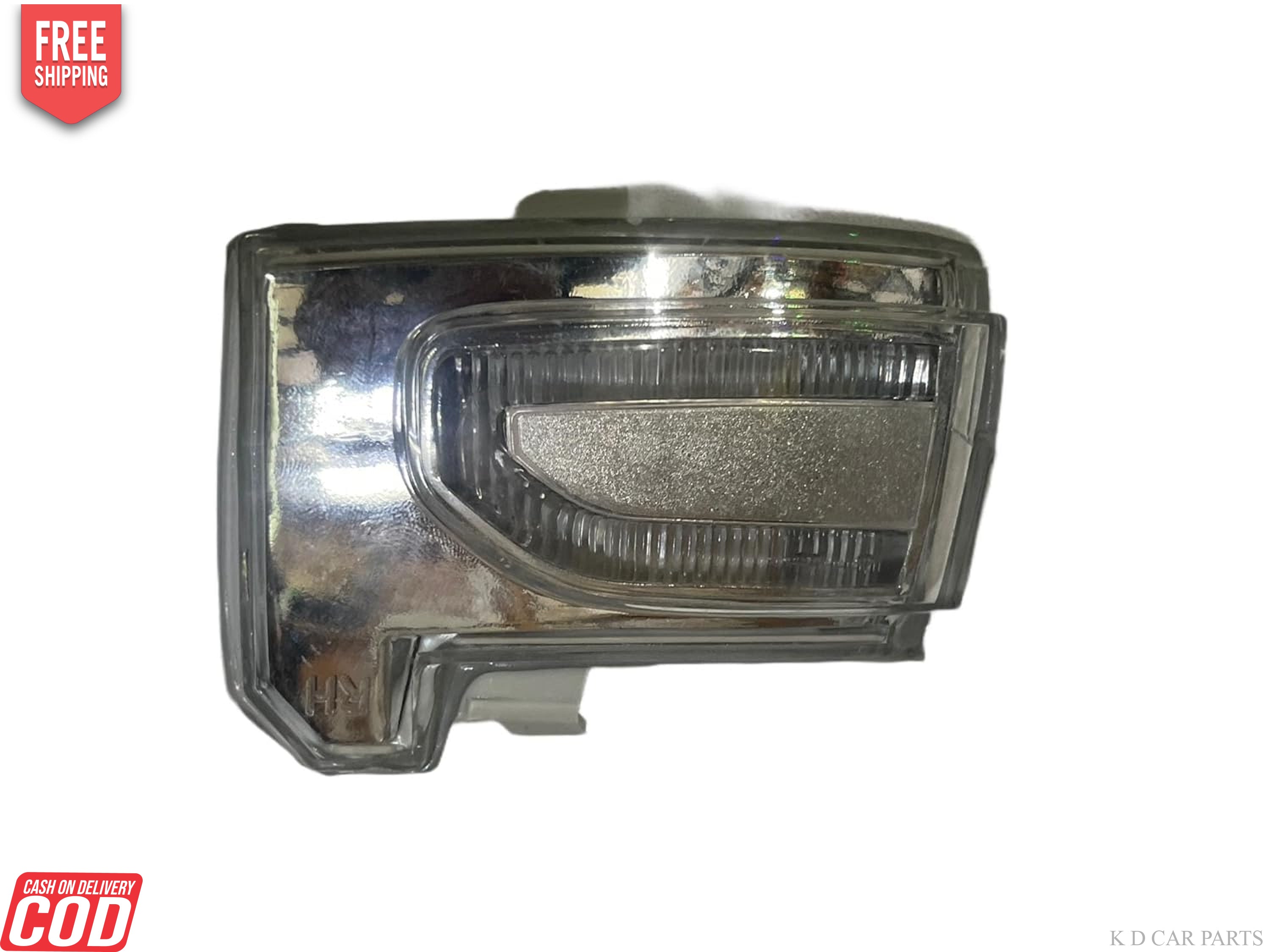 A K D brand side/door mirror indicator for Hyundai Venue, featuring a clear glass lens with a silver-colored frame.