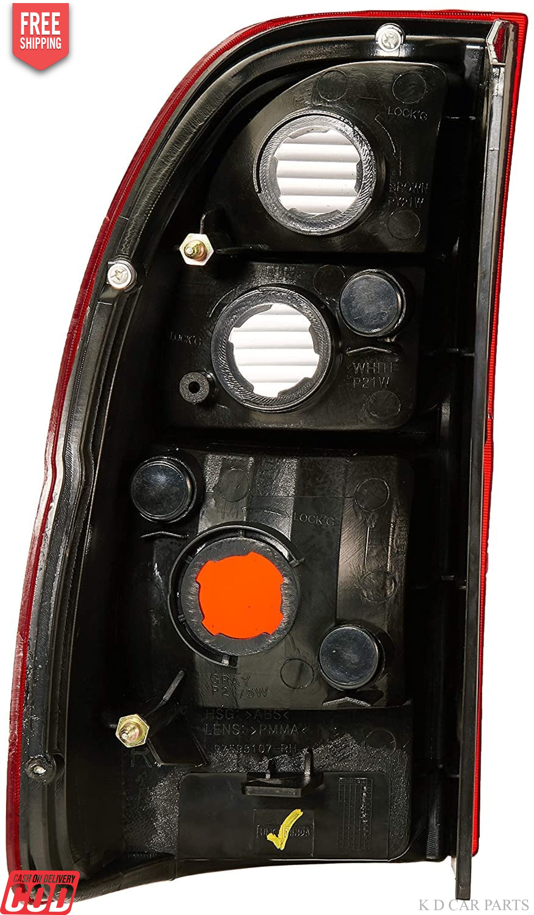 A red tail light assembly for a Chevrolet Tavera vehicle, showcasing the brake light and reverse light components.