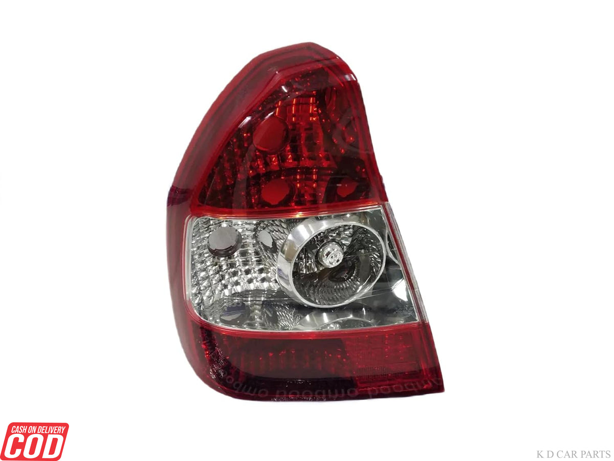 Red tail light assembly for Hyundai Accent 1999-2012, including brake lights and a clear lens.