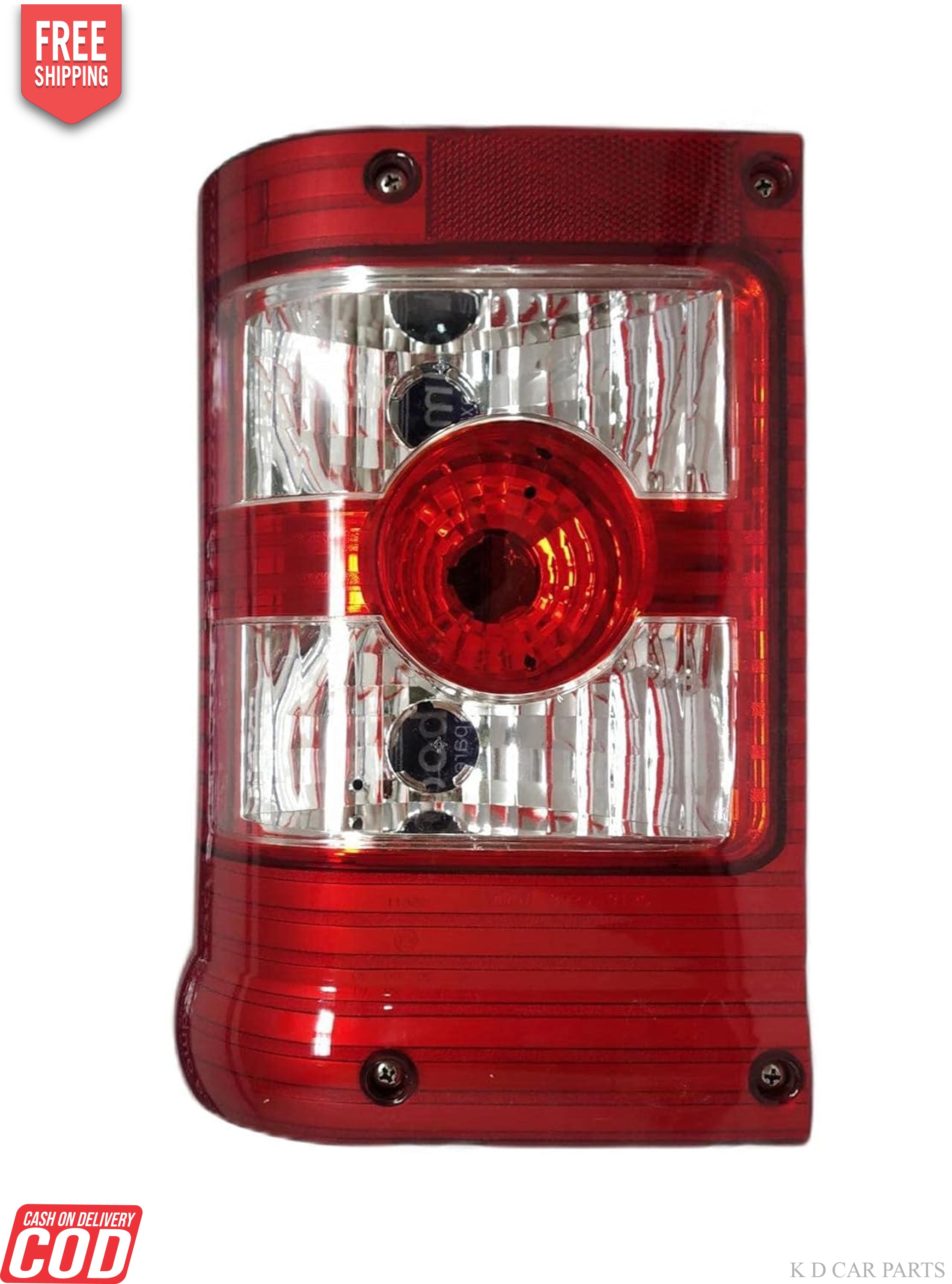 Red tail light assembly for Mahindra Bolero Type 2 vehicle.