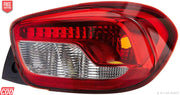 Red tail light assembly for Renault Kwid 2015-2019 with halogen bulb.