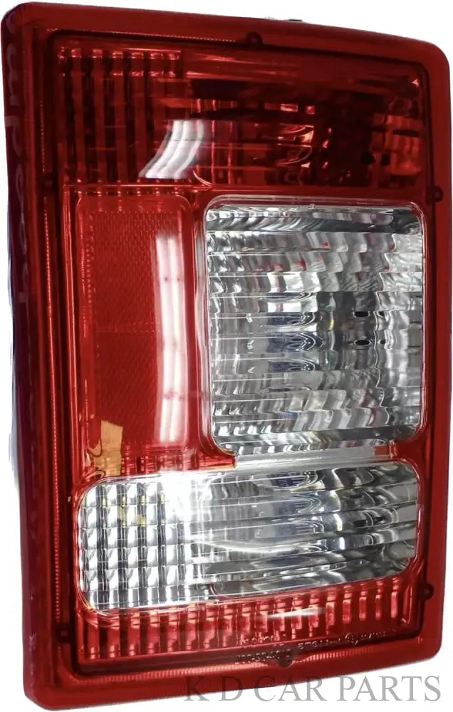 Red tail light assembly for Tata Winger 2007-2016 with clear lens and breakproof glass.