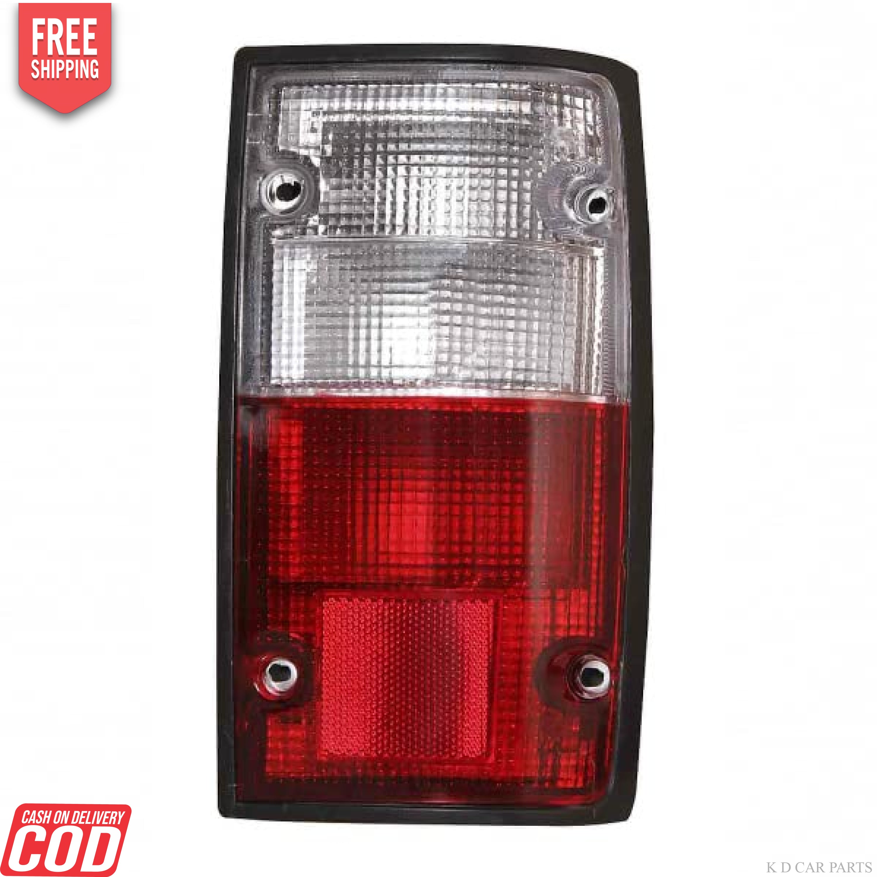 A red and clear tail light assembly for a Toyota vehicle, specifically designed for the Qualis old model (1999-2004).