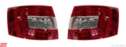 A pair of red K D brand tail lights designed for a Skoda Octavia non-LED vehicle.