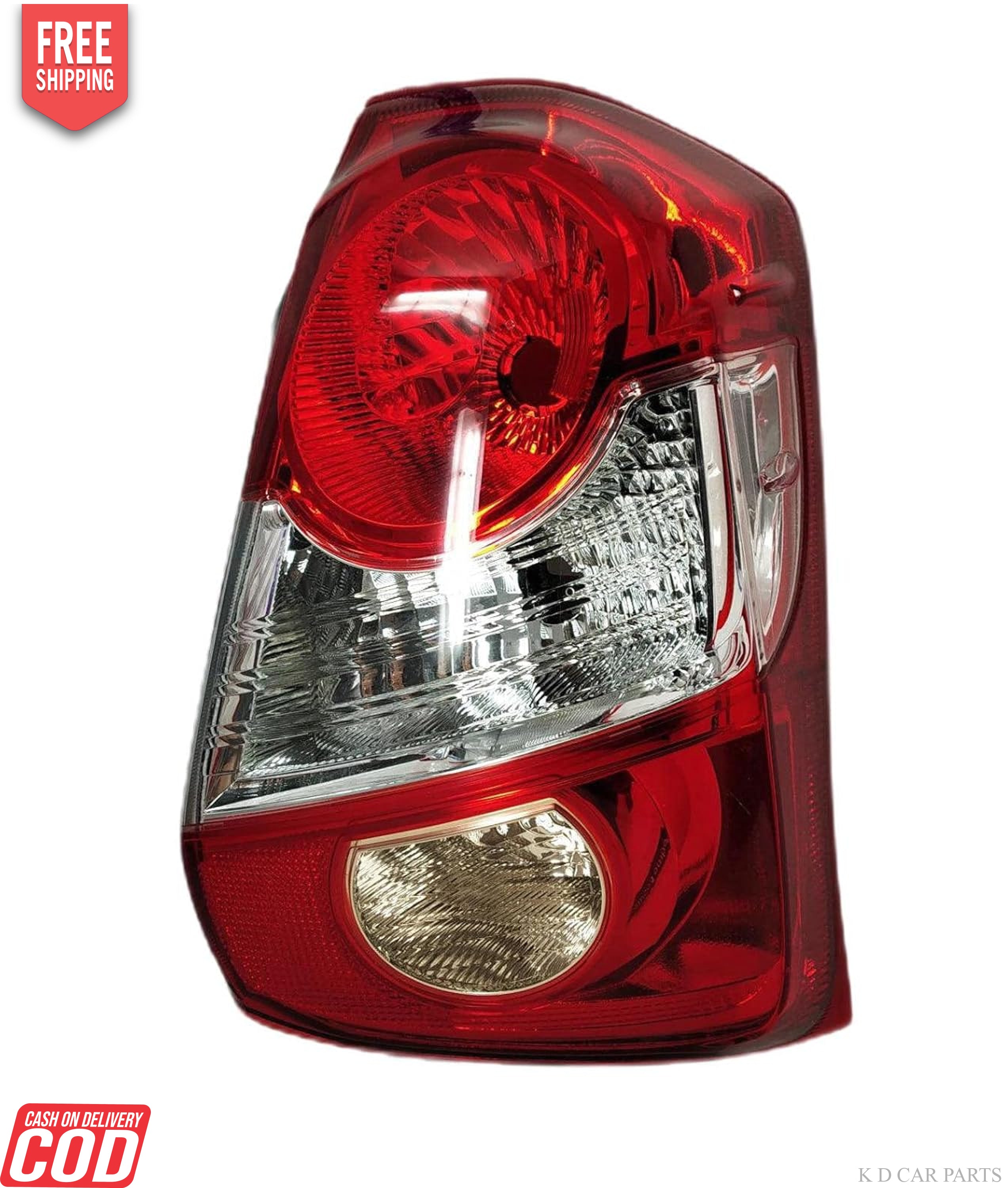 Red tail light for Toyota Etios Liva 2011-2020 with a clear, break-resistant glass and a chrome-colored lens.