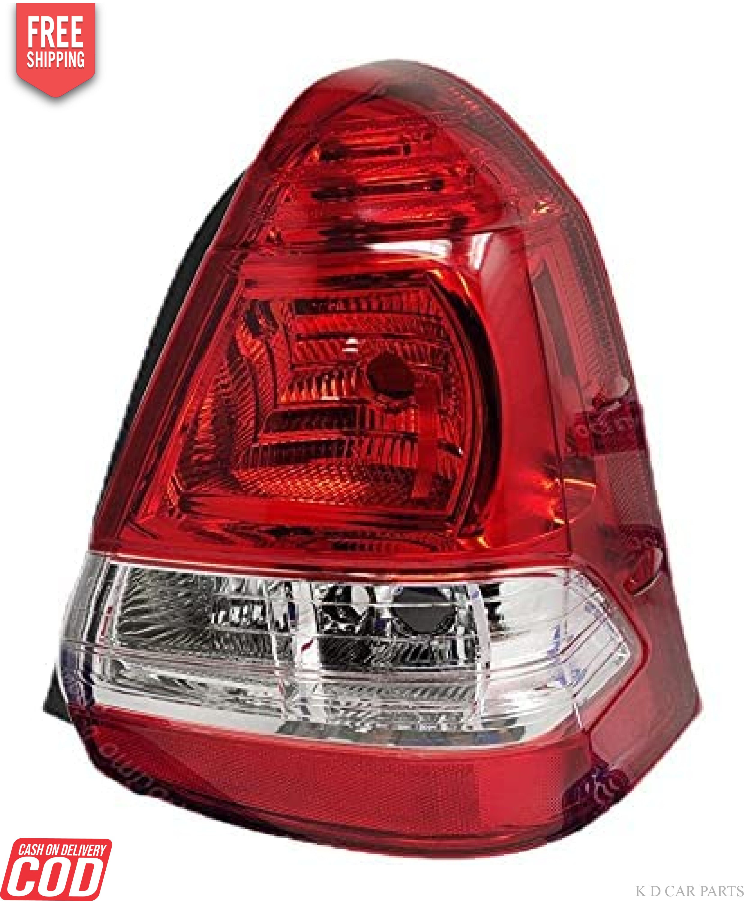 A red and clear tail light for a Toyota Etios Sedan, with visible brake light and turn signal components.