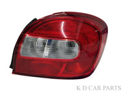 A pair of red tail lights for Maruti Baleno 2015-2022, featuring clear glass and red-black trim.
