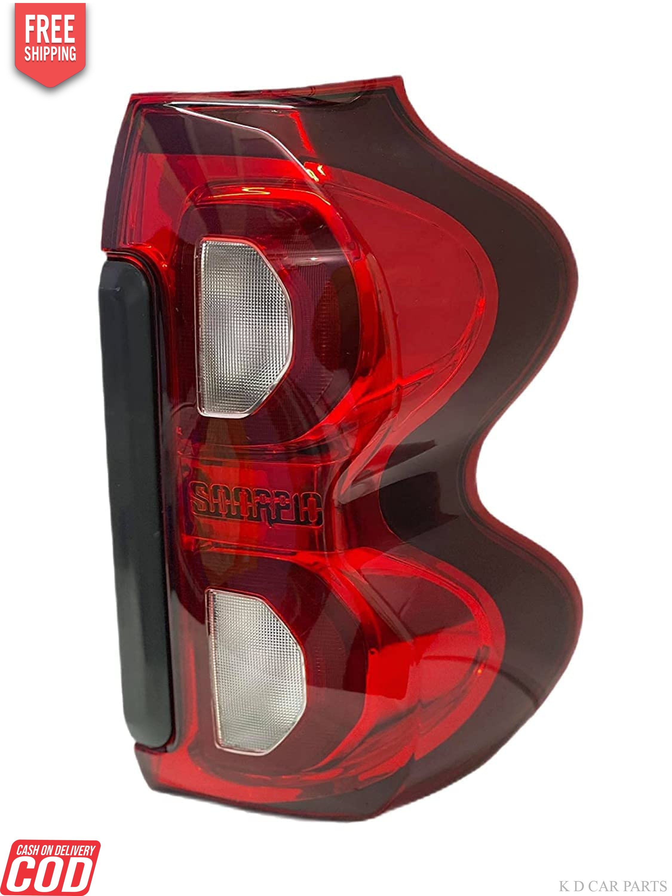 Red tail light for Mahindra Scorpio S10, featuring clear, break-resistant lens and a classic, elegant design.