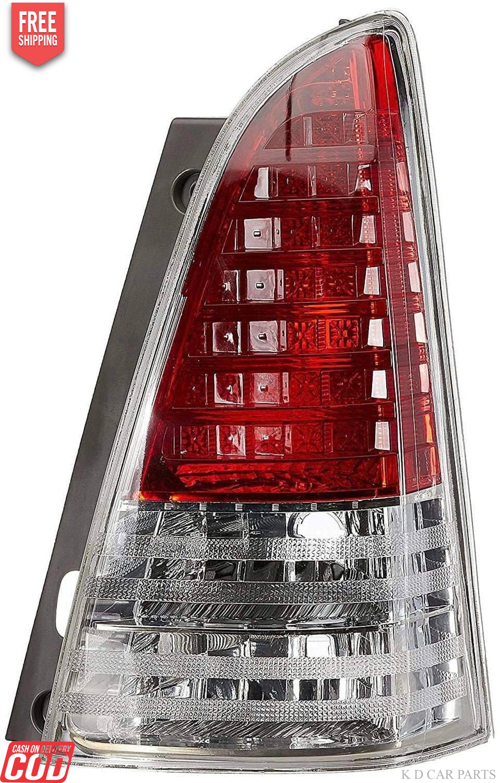 Rear tail light assembly for Toyota Innova 2009-2012 Type 2 featuring clear domed lights and red backing.