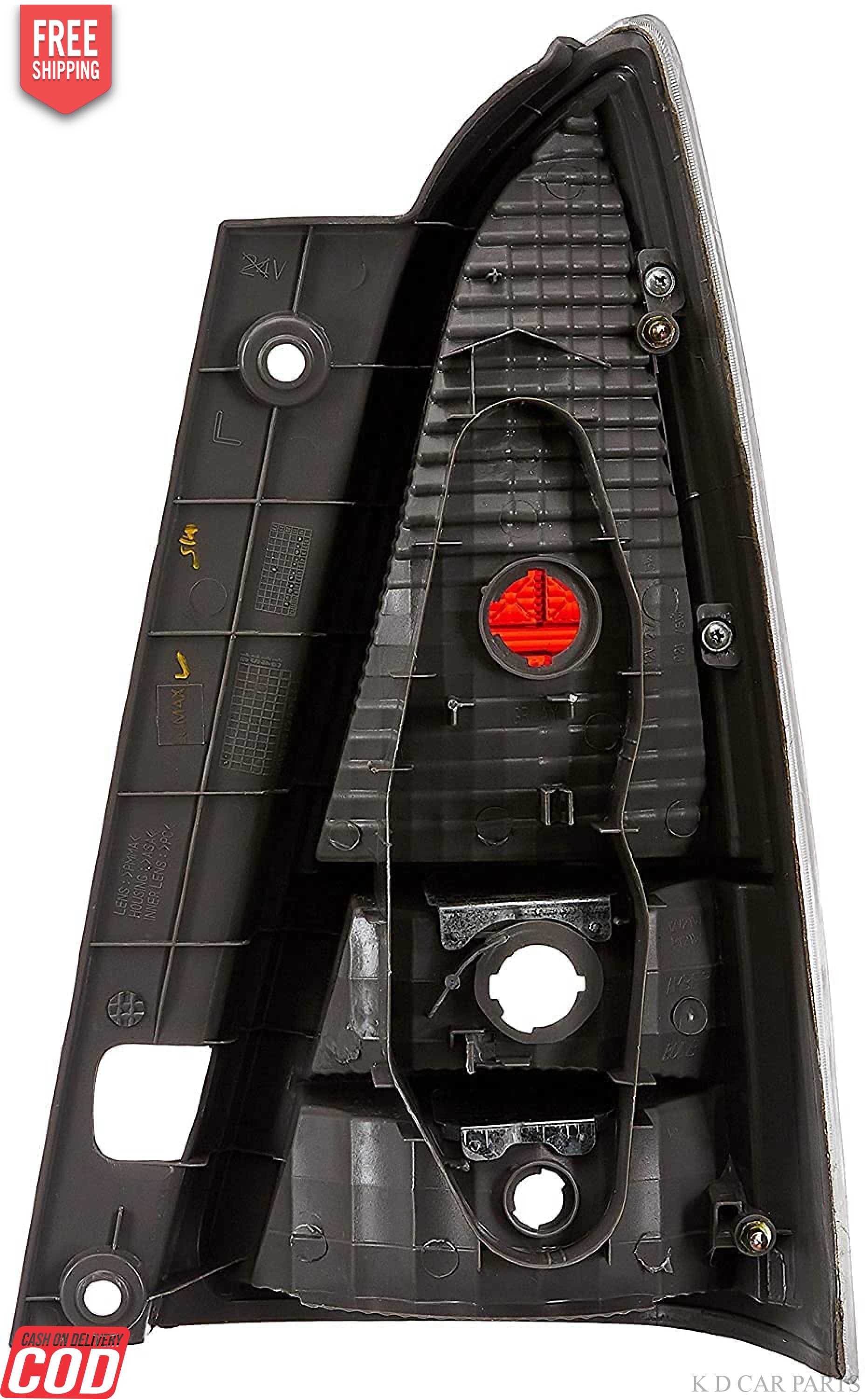 Rear tail light assembly for Toyota Innova 2009-2012 Type 2 featuring clear domed lights and red backing.