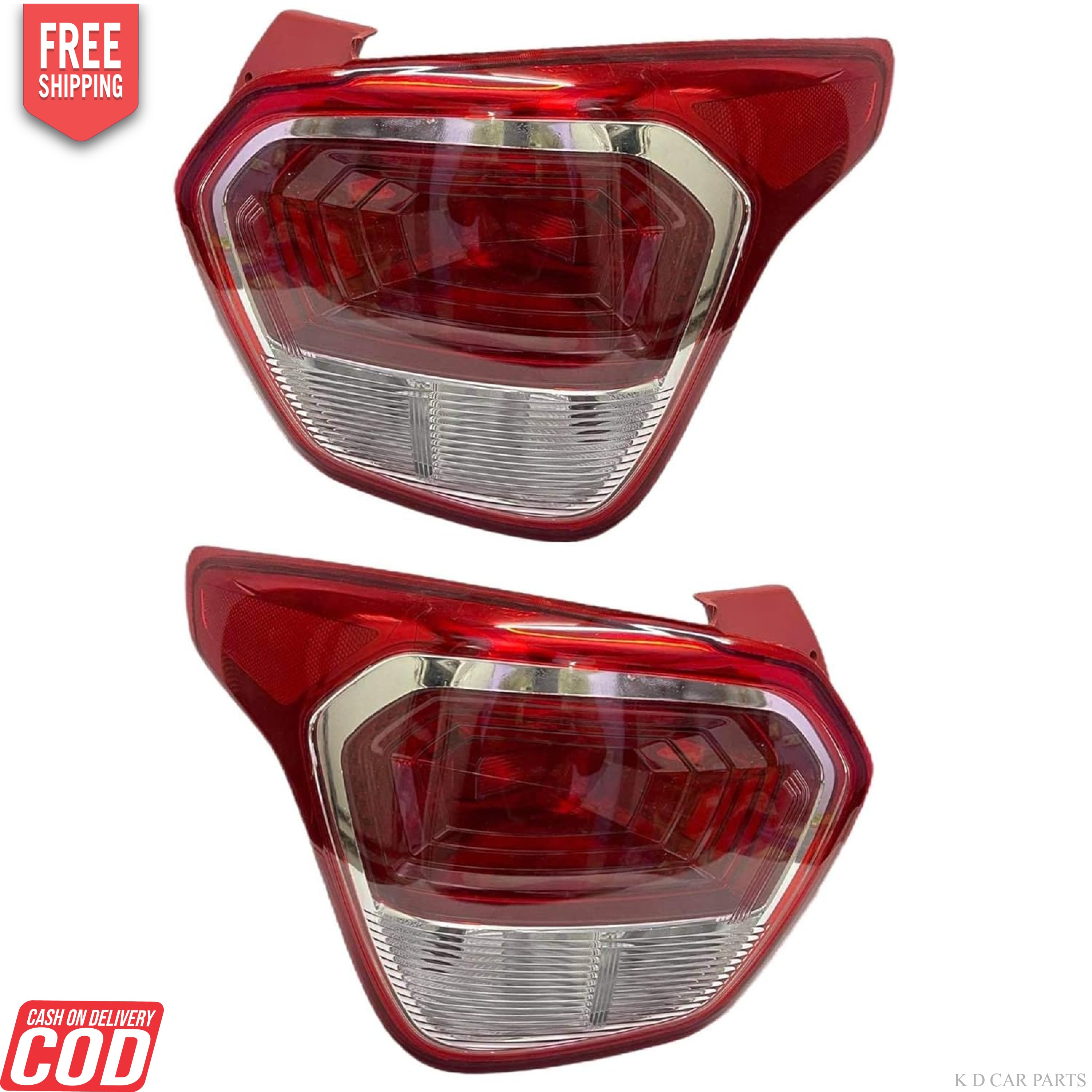 Red taillight for Hyundai Xcent 2014-2020, halogen bulb design, with a reflective coating.