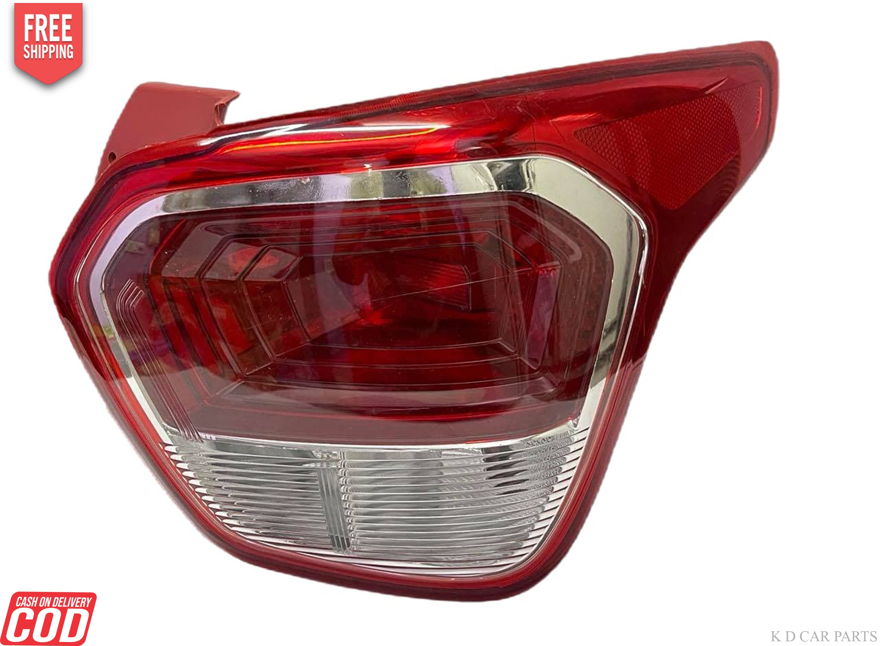 Red taillight for Hyundai Xcent 2014-2020, halogen bulb design, with a reflective coating.