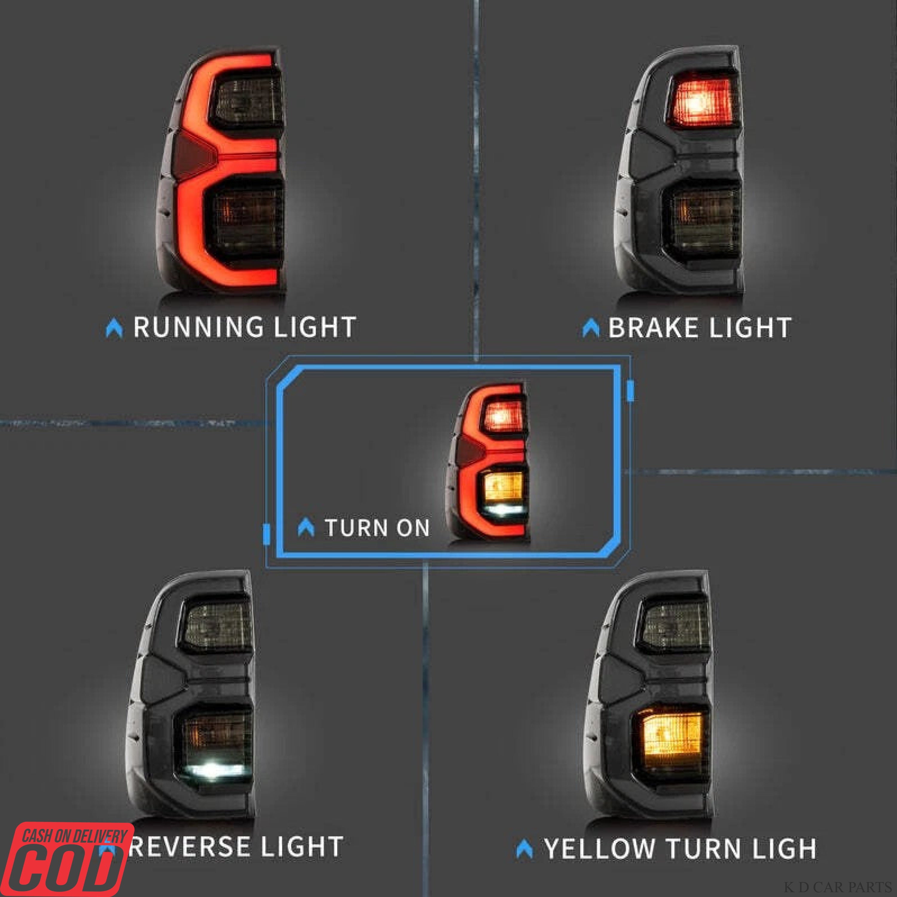 Hilux smoky black tail light