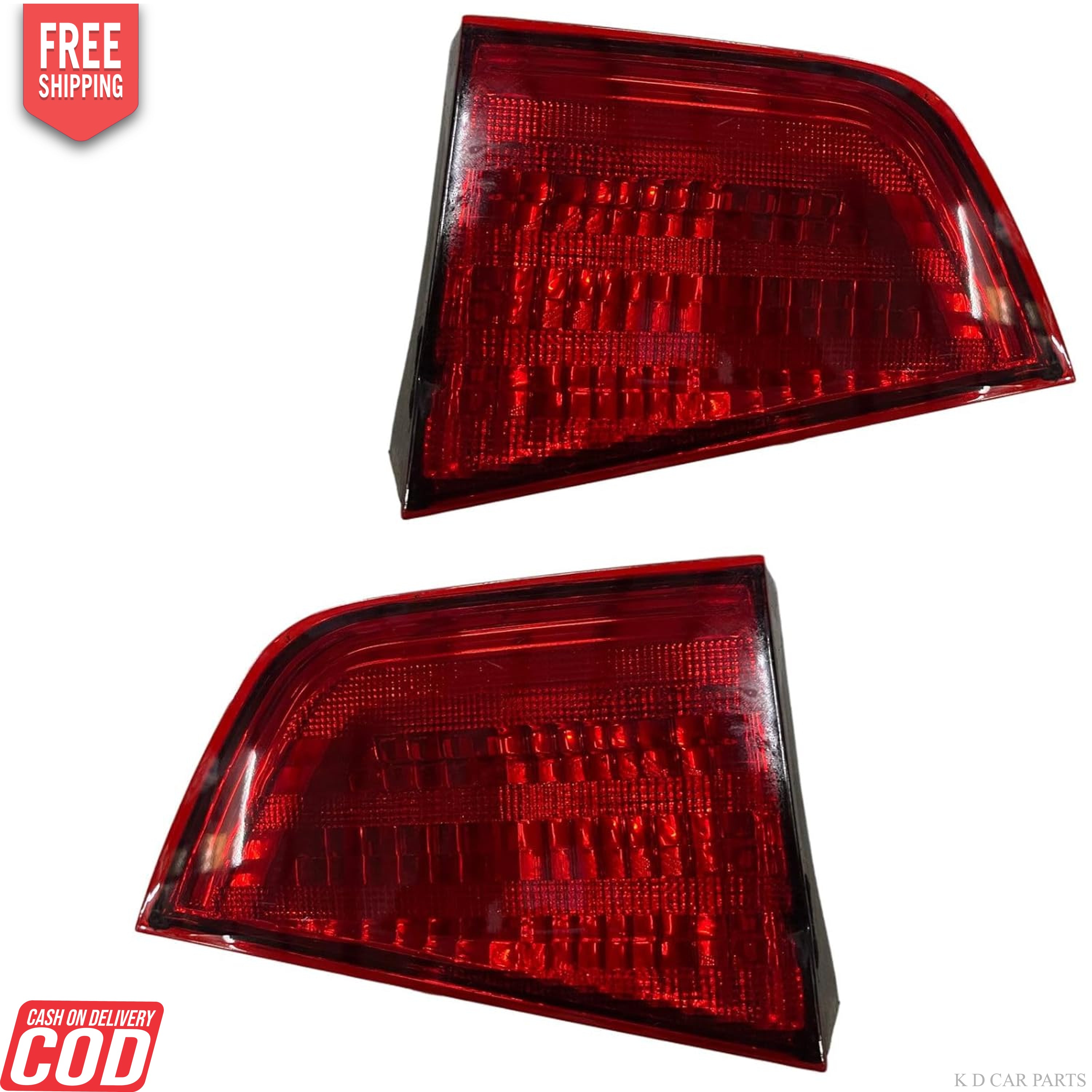 A pair of red tail light assemblies for the Honda Mobilio 2014-2017 model years.