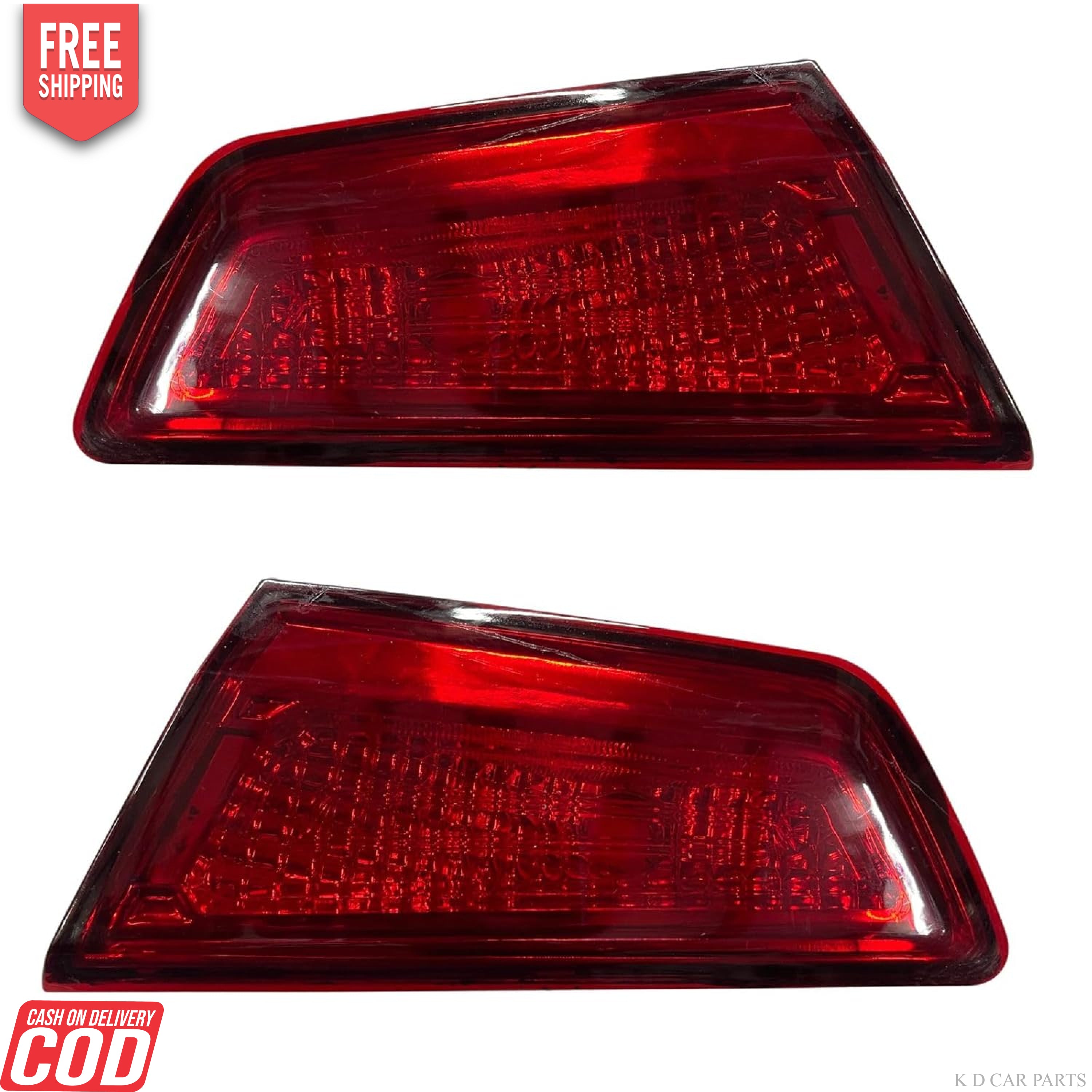 A pair of red taillight assemblies for the Honda WR-V designed with LED lighting elements.
