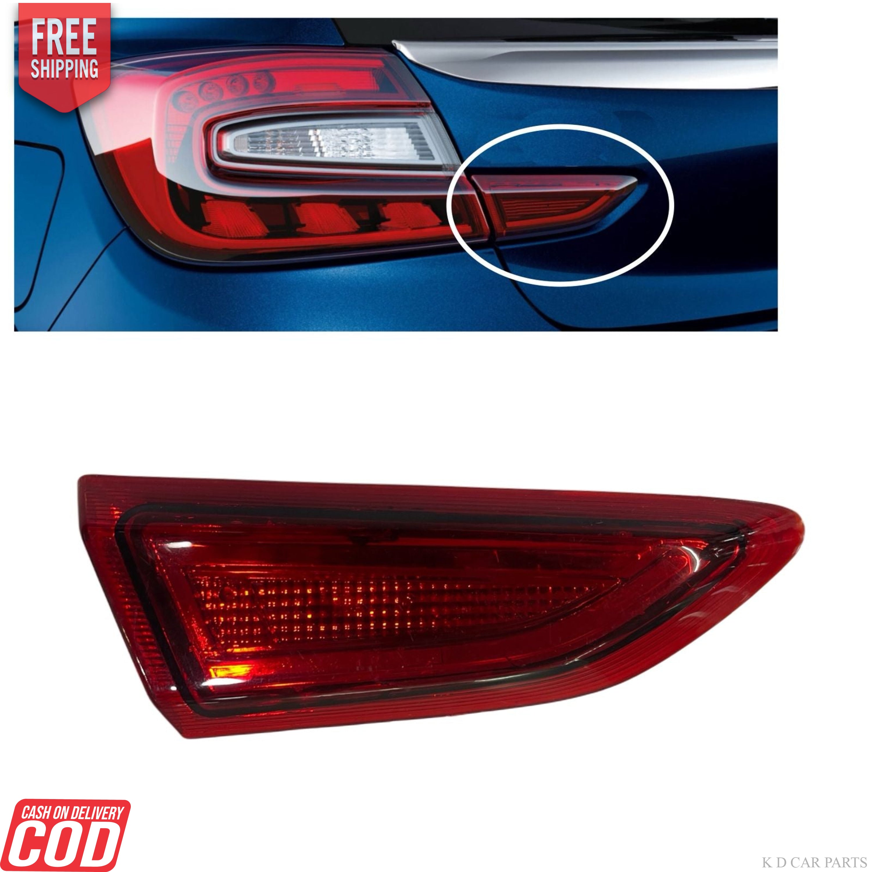 Pair of red taillight assemblies for Maruti Baleno, displayed against a white background.