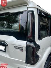Mahindra Scorpio LED taillight with piller light

Scorpio LED taillight smoky black finish

Scorpio LED complete rear light set

Mahindra Scorpio LED backlight with pillar