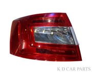 Tail light for Skoda Octavia featuring LED technology, with a clear and red color scheme, including a breakproof glass cover.