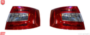 Tail light for Skoda Octavia featuring LED technology, with a clear and red color scheme, including a breakproof glass cover.