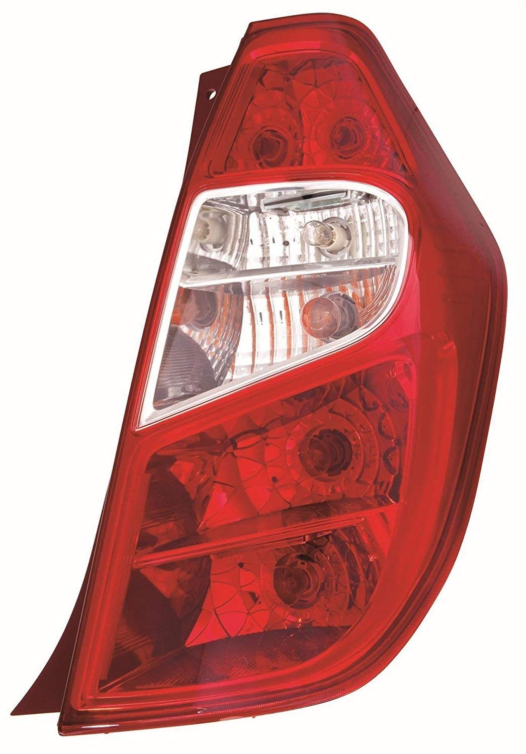 A red tail light for a Hyundai I10 Type 2 vehicle, showcasing the brake light and reverse light sections.