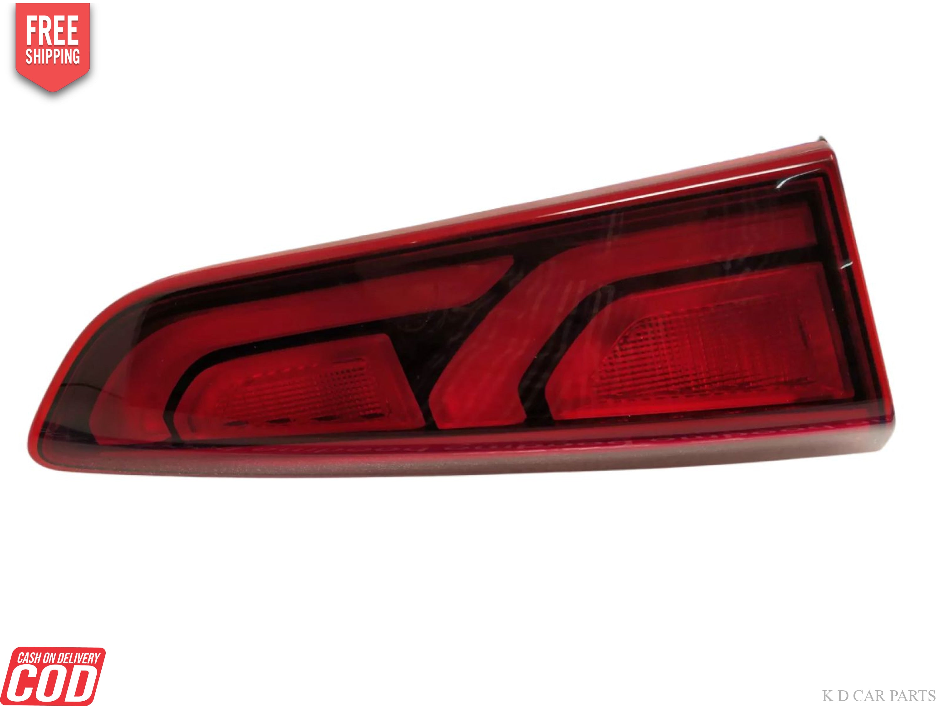 Red tail light assembly for Hyundai I20 with clear lens and red-colored borders.