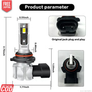 WHITE 9006 LED HEADLIGHT BULB (HIGH QUALITY) PAIR 260 WATT LED BULB