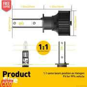 WHITE H1 LED HEADLIGHT BULB (HIGH QUALITY) PAIR LED BULB