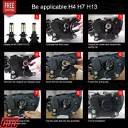 WHITE H4 LED HEADLIGHT BULB (HIGH QUALITY) PAIR LED BULB