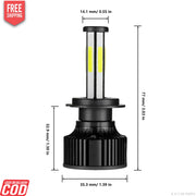 WHITE H7 LED HEADLIGHT BULB (HIGH QUALITY) PAIR LED BULB