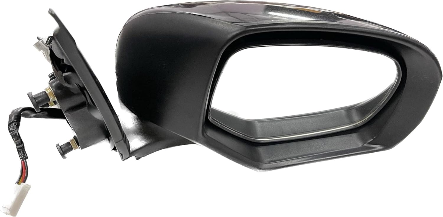 Black, clear door side mirror with an integrated indicator for Maruti Suzuki vehicles.