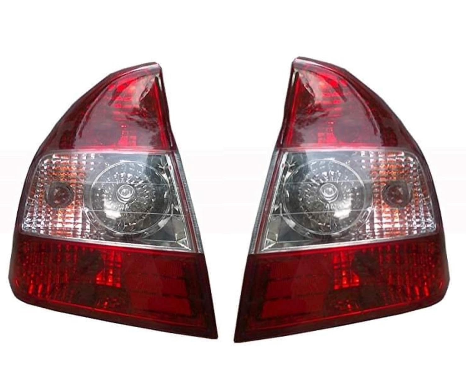 Red tail light assembly for Hyundai Accent 1999-2012, including brake lights and a clear lens.