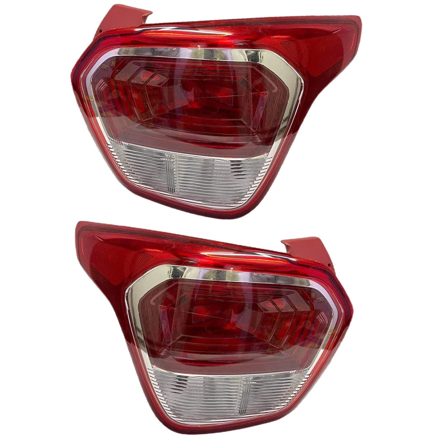 Red taillight for Hyundai Xcent 2014-2020, halogen bulb design, with a reflective coating.